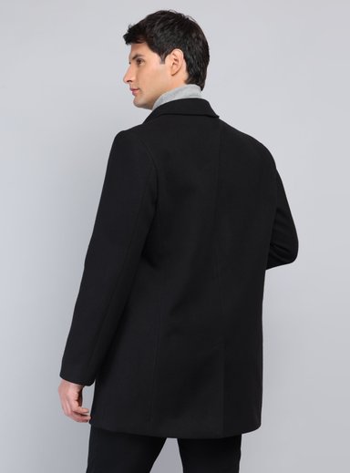 ABRIGO RECTO LISO REGULAR FIT NEGRO ARROW - 2