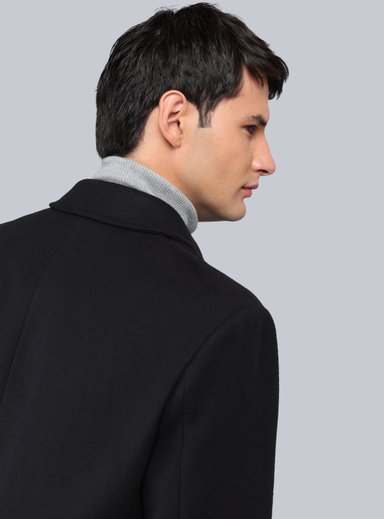ABRIGO RECTO LISO REGULAR FIT NEGRO ARROW - 6