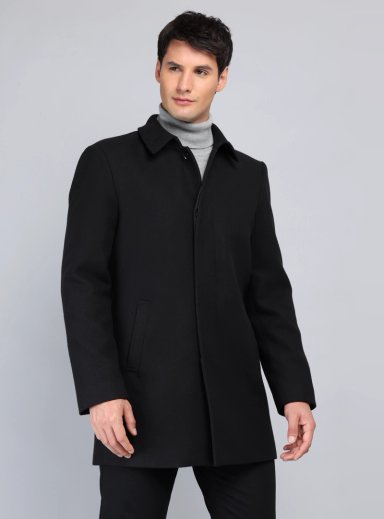 ABRIGO RECTO LISO REGULAR FIT NEGRO ARROW - 7