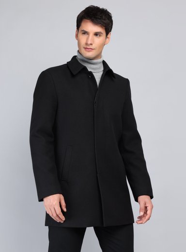 ABRIGO RECTO LISO REGULAR FIT NEGRO ARROW - 7