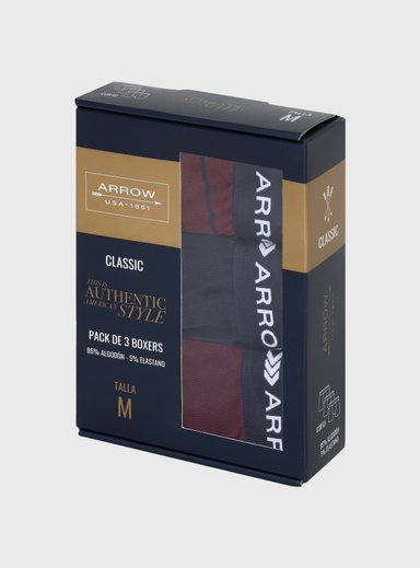 BOXER 3 UNIDADES REGULAR FIT MULTICOLOR ARROW - 5