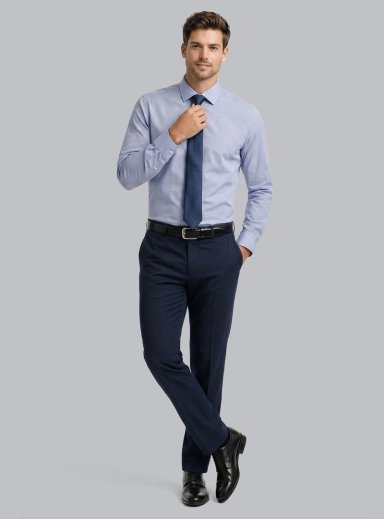 CAMISA FORMAL SPANDEX SLIM FIT AZUL ARROW - 4