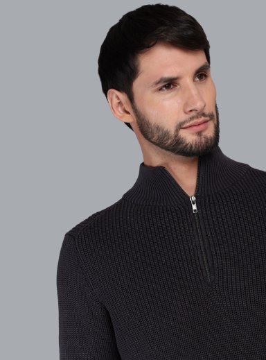 SWEATER STONE WASH REGULAR FIT NEGRO ARROW - 3