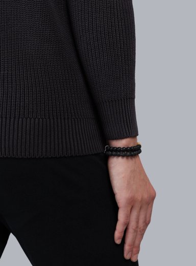 SWEATER STONE WASH REGULAR FIT NEGRO ARROW - 5