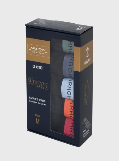 BOXER 5 UNIDADES REGULAR FIT NEGRO ARROW - 6