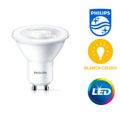 PACK 6 AMPOLLETAS LED PHILIPS GU10 3.8W LUZ CALIDA - 2