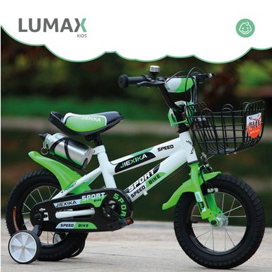 BICICLETA ARO 16 INFANTIL LUMAX VERDE CON RUEDITAS - 4