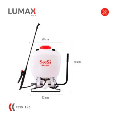 FUMIGADORA DE ESPALDA MANUAL 15 LTS PULVERIZADORA - 3