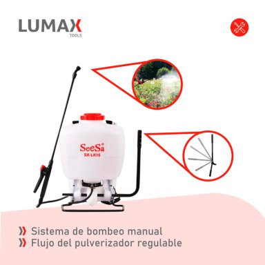 FUMIGADORA DE ESPALDA MANUAL 15 LTS PULVERIZADORA - 5
