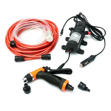 BOMBA AGUA HIDROLAVADORA PARA AUTO 12V CON ACCESORIOS - 1