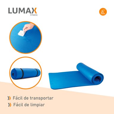 COLCHONETA MAT YOGA PILATES EJERCICIO 10 MM AZUL - 6