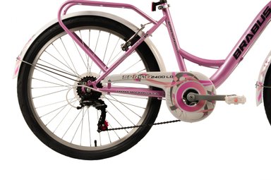 BICICLETA BRABUS SPRING ARO 24 ROSADO - 4