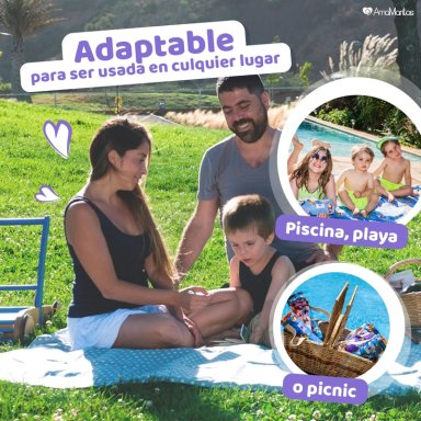 MANTA SUAVE E IMPERMEABLE PICNIC, PASEO Y JUEGO NIÑA - 6