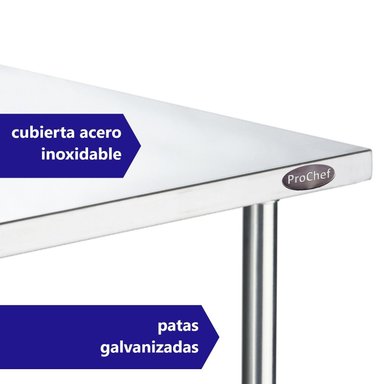 MESON MURAL PROCHEF 240X60X85 CM ACERO INOXIDABLE - 3