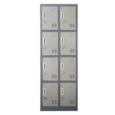 LOCKER PROCHEF ACERO 8 PUERTAS GRIS CASILLERO METALICO 2 CUERPOS - 1