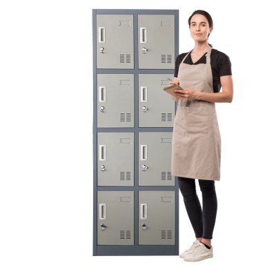 LOCKER PROCHEF ACERO 8 PUERTAS GRIS CASILLERO METALICO 2 CUERPOS - 2