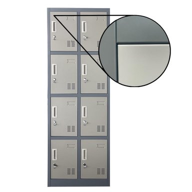 LOCKER PROCHEF ACERO 8 PUERTAS GRIS CASILLERO METALICO 2 CUERPOS - 5