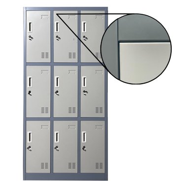 LOCKER CASILLERO METALICO 3 CUERPOS 9 PUERTAS - 5