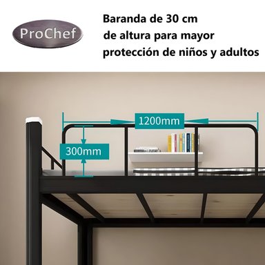 CAMAROTE PROCHEF ACERO 1 PLAZA BLANCO 90X200 CM - 7