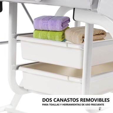 CAMILLA DE MASAJE PROCHEF 60 CM X 29 CM RECLINABLE CON BANDEJAS INFERIORES - 4