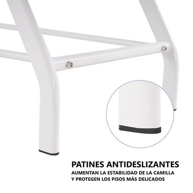 CAMILLA DE MASAJE PROCHEF 60 CM X 29 CM RECLINABLE CON BANDEJAS INFERIORES - 6