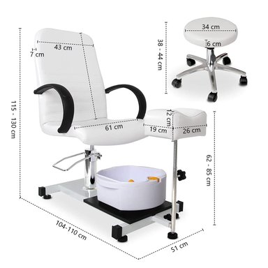 ESTACION DE PEDICURE PROCHEF 62 CM X 68 CM CON SILLON HIDROMASAJE Y PISO - 4