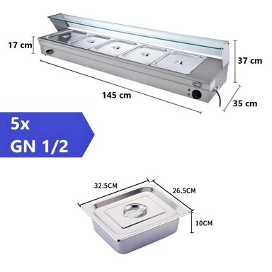 VITRINA PROCHEF CALOR BAÑO MARIA SOBREMESA 5 X GN 1/2 - 4