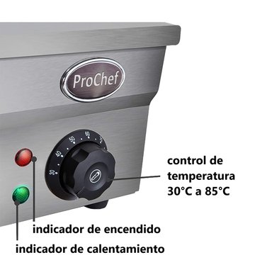 VITRINA PROCHEF CALOR BAÑO MARIA SOBREMESA 5 X GN 1/2 - 6