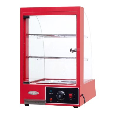 VITRINA PROCHEF 38 CM. EN COLOR ROJO MANTENEDORA DE CALOR - 4