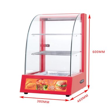 VITRINA PROCHEF 38 CM. EN COLOR ROJO MANTENEDORA DE CALOR - 5