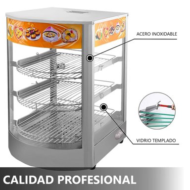 VITRINA PROCHEF ET-LD-1P ACERO INOXIDABLE 35 CM CALOR SOBREMESA - 4