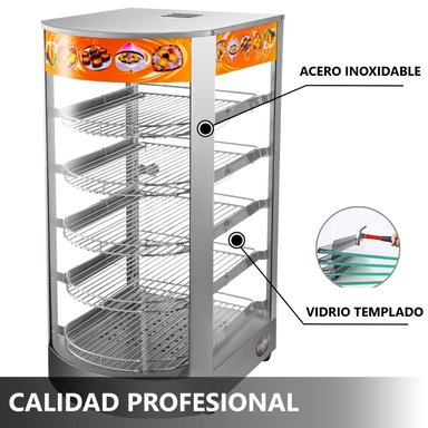 VITRINA DE CALOR 35 CM. ACERO INOX. 30 A 80°C ET-LD-1P-W - 4
