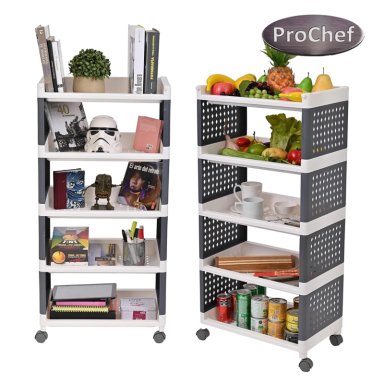 CARRO PROCHEF ESTANTE ORGANIZADOR PLASTICO 5 BANDEJAS REMOVIBLES - 6