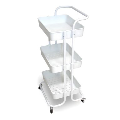 CARRO ORGANIZADOR MULTIUSO BLANCO BANDEJAS PLASTICAS - 1