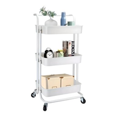CARRO ORGANIZADOR MULTIUSO BLANCO BANDEJAS PLASTICAS - 2