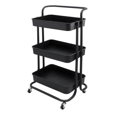 CARRO ORGANIZADOR MULTIUSO NEGRO BANDEJAS PLASTICAS - 1