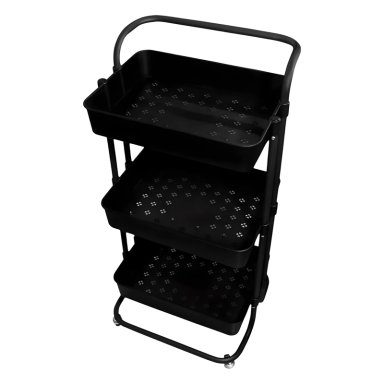 CARRO ORGANIZADOR MULTIUSO NEGRO BANDEJAS PLASTICAS - 5