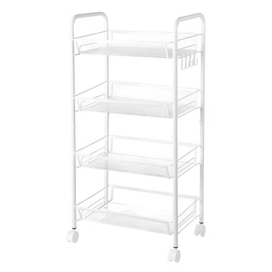CARRO ORGANIZADOR MULTIUSO ACERO BLANCO 4 BANDEJAS REMOVIBLES - 1