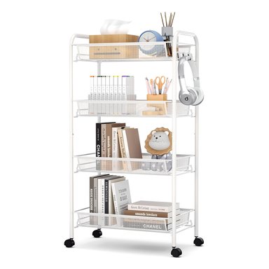 CARRO ORGANIZADOR MULTIUSO ACERO BLANCO 4 BANDEJAS REMOVIBLES - 7