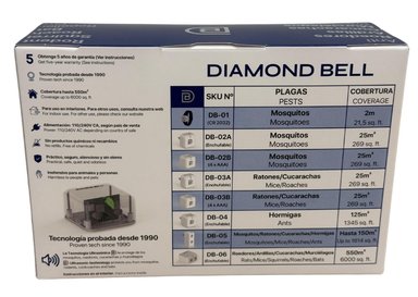 REPELENTE ANTI RATONES CUCARACHAS MURCIELAGOS PRO DIAMOND BELL DB-06 BLANCO - 4