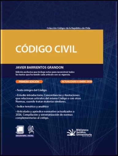 LIBRO CODIGO CIVIL - TAPA BLANDA - JAVIER BARRIENTOS GRANDON - 1