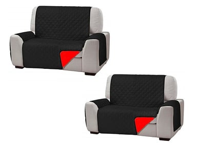 FUNDA CUBRE SOFÁ DEWINNER 2 CUERPOS ROJO 10 X 12 CM NEGRO - 2
