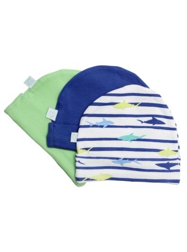SET GORRITOS ALGODÓN UNISEX BAMBINO SHARK LINEAS - 2