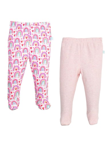 SET 2 PIEZAS ALGODÓN UNISEX BAMBINO ROSADO PANTYS CREATIONS ARCOIRIS - 1