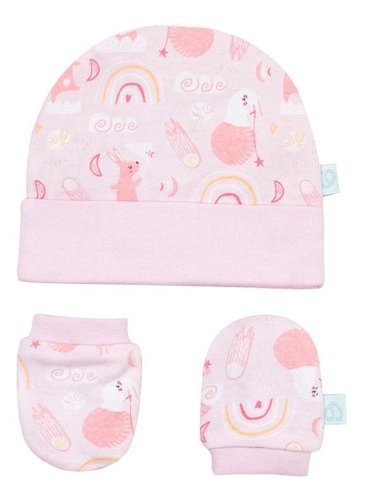 SET 2 PIEZAS BABY GIFT GORRITO Y MITONES BAMBINO ROSADO - 1