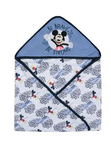 TOALLA ALGODÓN UNISEX BAMBINO BLANCO CAPUCHA MICKEY ANIMAL PRINT - 1