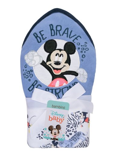 TOALLA ALGODÓN UNISEX BAMBINO BLANCO CAPUCHA MICKEY ANIMAL PRINT - 2