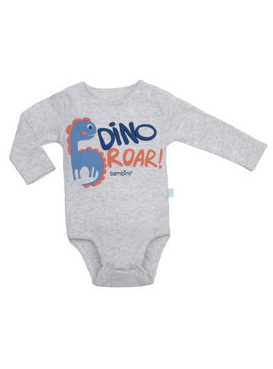 SET BODY ALGODON UNISEX BAMBINO AZUL 2 PIEZAS MANGA LARGA DINOSAURIO - 3