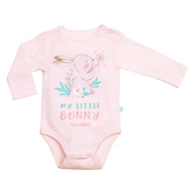 SET BODY ALGODON UNISEX BAMBINO ROSA 2 PIEZAS MANGA LARGA CONEJO DO - 3