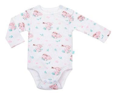 SET BODY ALGODON UNISEX BAMBINO ROSA 2 PIEZAS MANGA LARGA CONEJO DO - 4